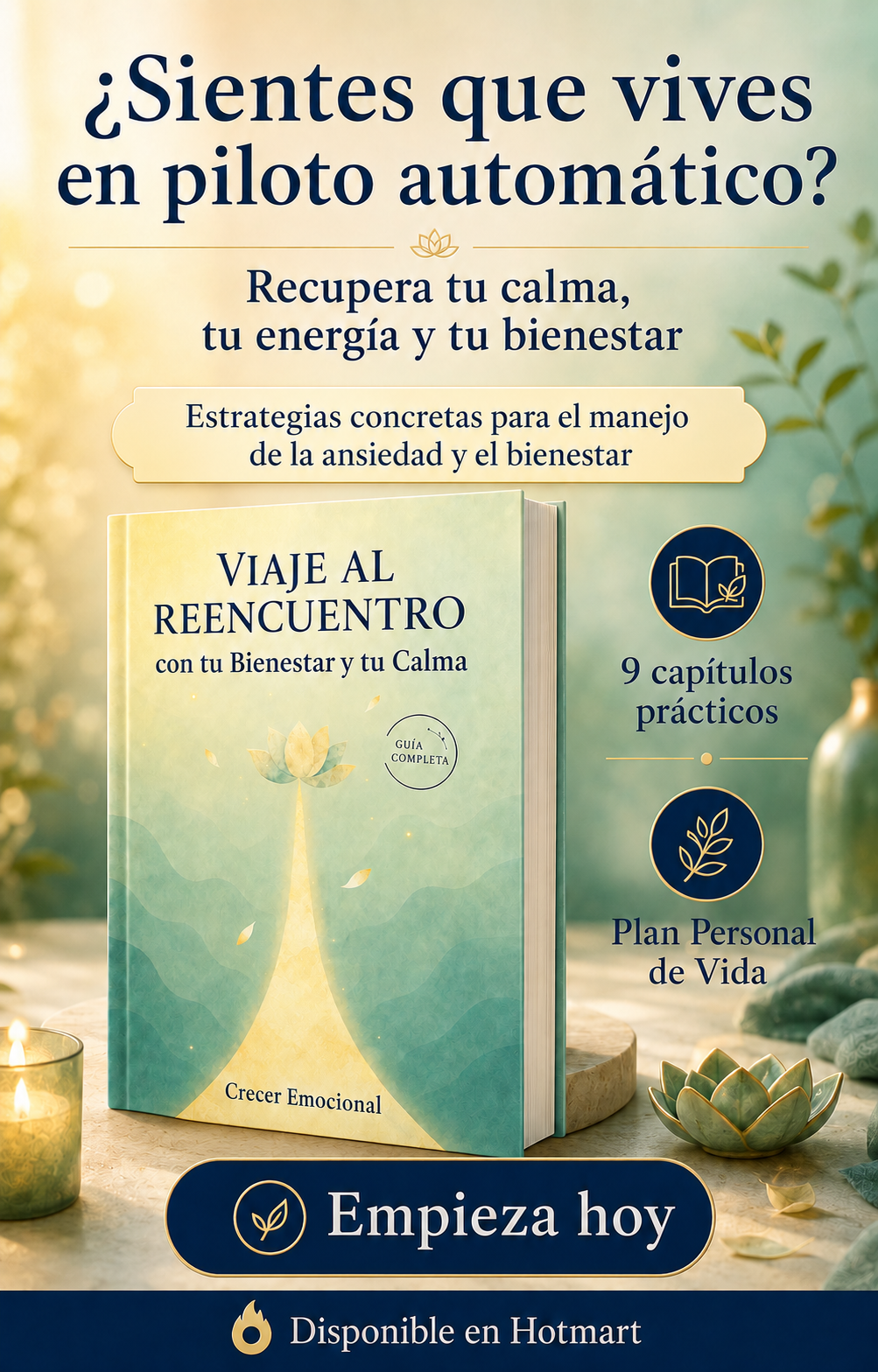 Viaje al reencuentro con tu Bienestar y tu Calma: 9 capítulos prácticos y Plan Personal de Vida